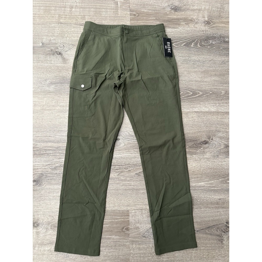 Rhône Boathouse Cargo Slim Straight Fit Pants Men's Medium Lichen Green